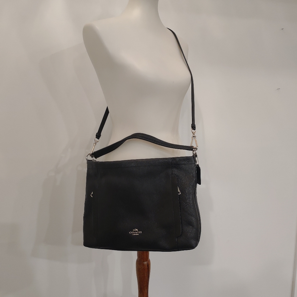 Coach black satchel large size